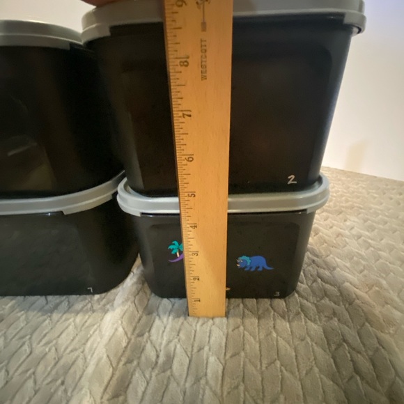 4Tupperware Modular Mates Square #2 1620-1 Recipe Photo Holder Insert Black Gray - Picture 4 of 10